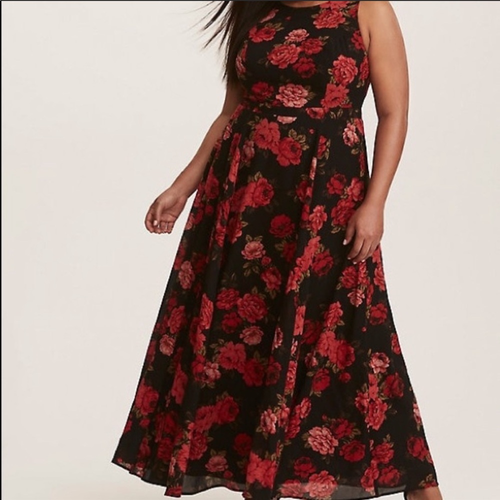 Floor Length Floral Print Formal Dress